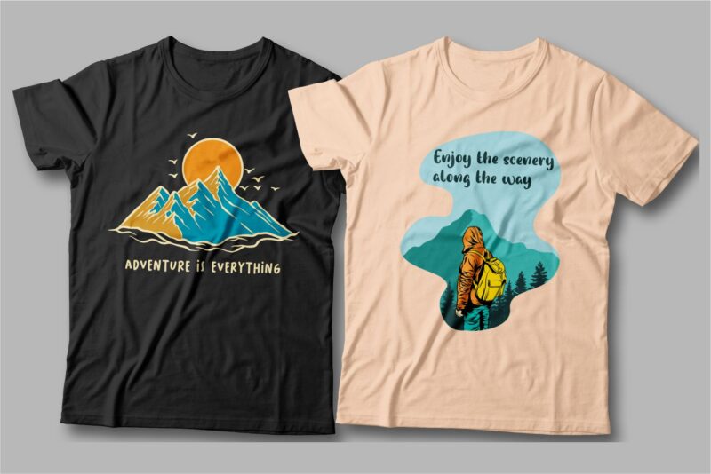 Camping t shirt designs bundle, Camping slogan t shirt design, Adventure t shirt design, Campfire t shirt design, Hiking t shirt design, t shirt designs for POD, Backpack t shirt, Vector t shirt design, t shirt design for camping, summer t shirt design