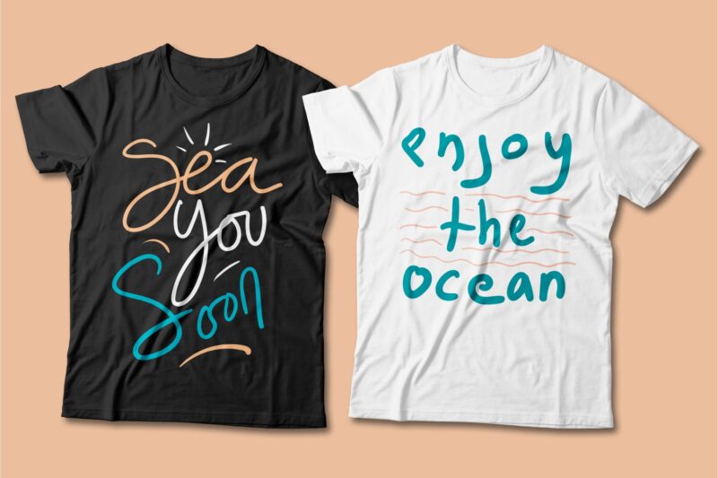 Summer beach graphic t shirt design bundle. Funny and creative summer quotes for t-shirt design. Summer t shirt. Beach t shirt. t shirt design bundle pack collection. summer vector t shirt design