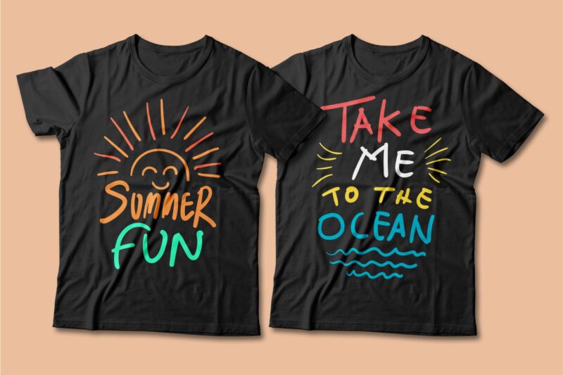 Summer beach graphic t shirt design bundle. Funny and creative summer quotes for t-shirt design. Summer t shirt. Beach t shirt. t shirt design bundle pack collection. summer vector t