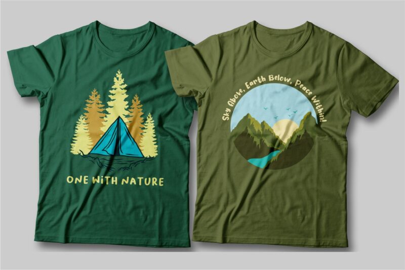 Camping t shirt designs bundle, Camping slogan t shirt design, Adventure t shirt design, Campfire t shirt design, Hiking t shirt design, t shirt designs for POD, Wildlife t shirt,