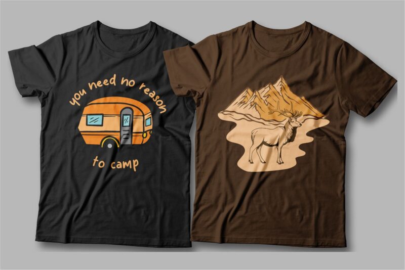 Camping t shirt designs bundle, Camping slogan t shirt design, Adventure t shirt design, Campfire t shirt design, Hiking t shirt design, t shirt designs for POD, Backpack t shirt, Vector t shirt design, t shirt design for camping, summer t shirt design