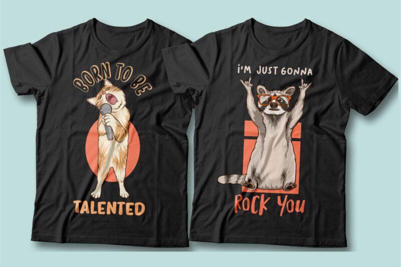 Funny t-shirt designs Slogan Bundle, Cool t shirt design, Cute cartoon vector animal illustration, joke and kidding quotes, T shirt design for POD, Dog and Cats SVG