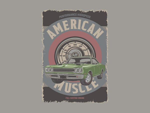 American muscle t shirt vector