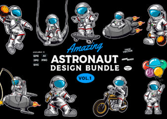 Astronaut T-shirt Design Bundle