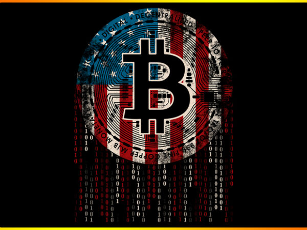 American bitcoin t shirt vector