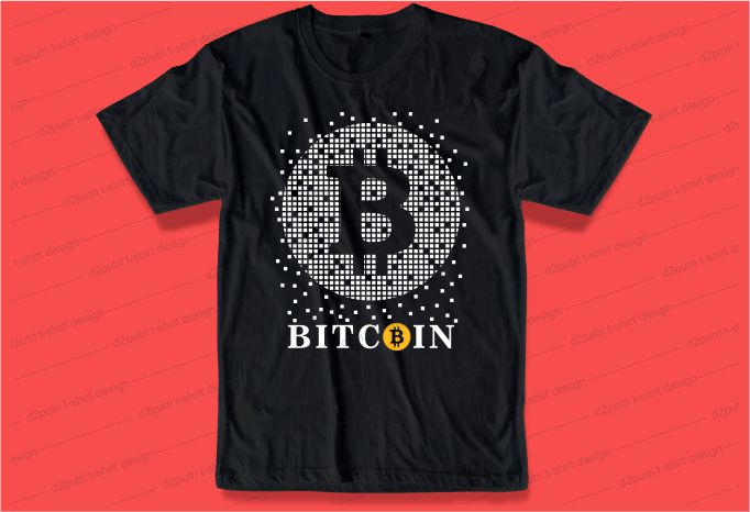 BITCOIN PIXELS t shirt design typography graphic, vector, illustration lettering