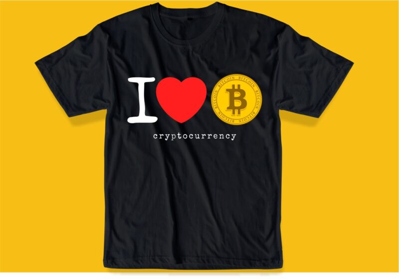 BITCOIN CRYPTO t shirt design SVG, cryptocurrency, typography graphic, vector, illustration lettering