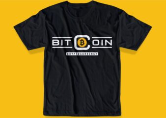 BITCOIN CRYPTO BTC t shirt design SVG, cryptocurrency, typography graphic, vector, illustration lettering