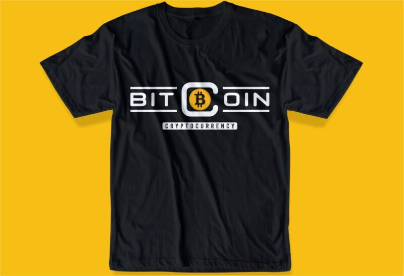 BITCOIN CRYPTO BTC t shirt design SVG, cryptocurrency, typography graphic, vector, illustration lettering