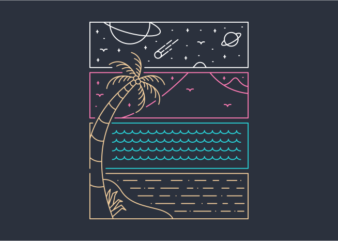 Nature Elements T shirt vector artwork