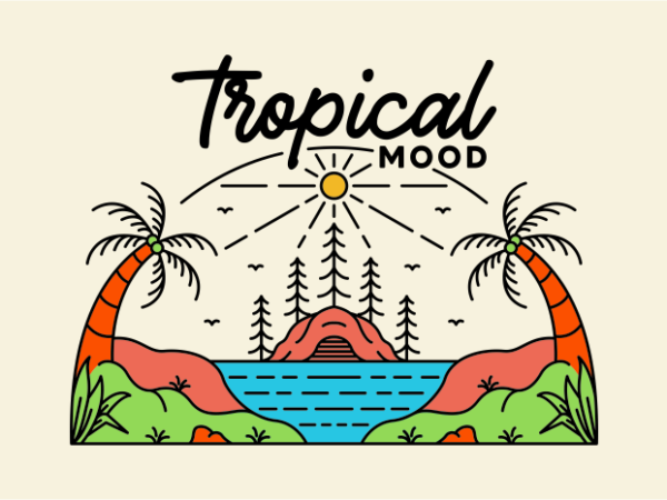 Tropical mood 2 t shirt designs for sale