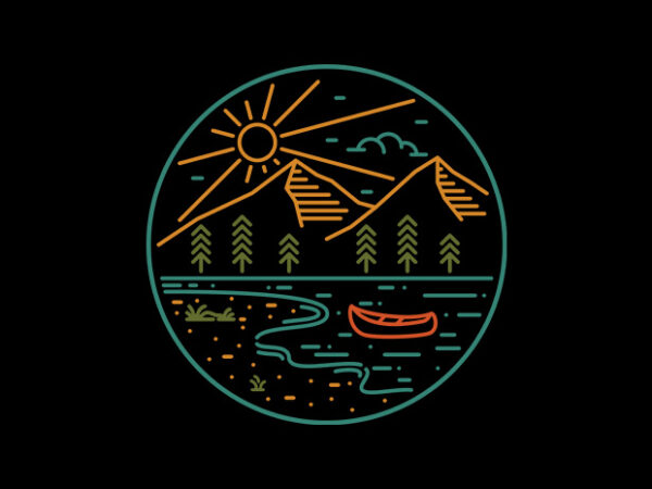 Nature lake T shirt vector artwork