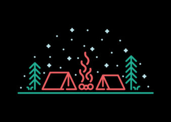 Camping t shirt vector file