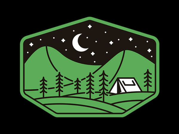 Green camp t shirt design template