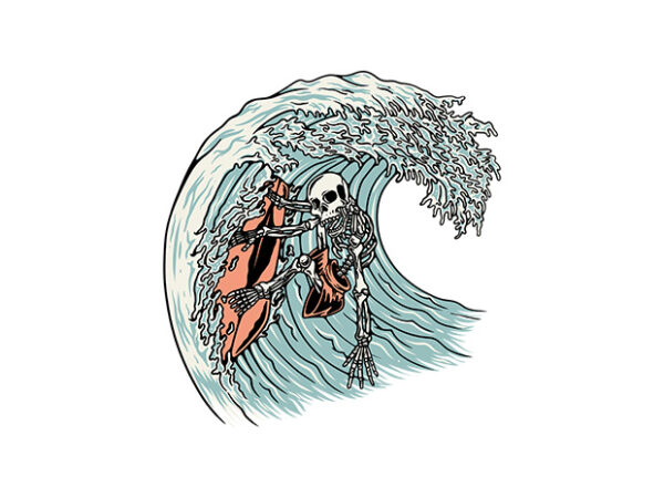 Death surfer t shirt vector illustration