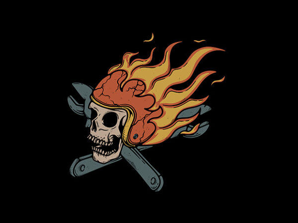 Rider and fire t shirt design online