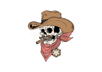 Skull Sheriff t shirt template vector