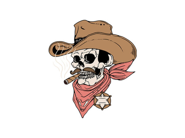 Skull Sheriff t shirt template vector