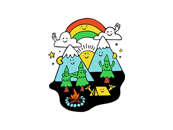 Happy nature graphic t shirt