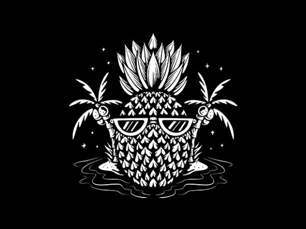 Pineapple summer t shirt illustration