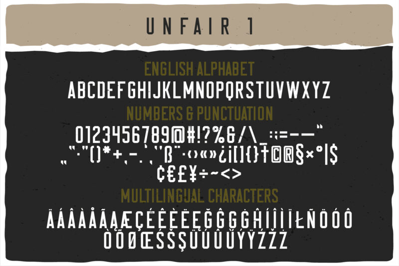 Unfair Font and T-shirts bundle