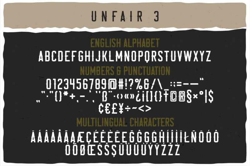 Unfair Font and T-shirts bundle