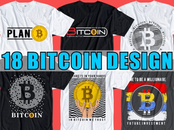 Cryptocurrency bitcoin crypto t shirt design bundle