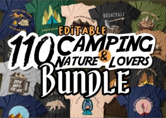 Camping t shirt design bundle, T-shirt design vector packs, adventure, forest, campfire, svg, png,