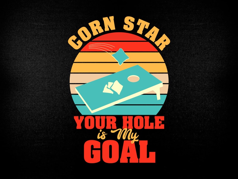 Cornhole Vibes Corn Star Your Hole is My Goal Funny Cornhole Game Novelty Throw Pillow 18x18 Multicolor 