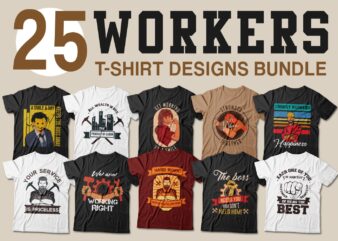 Worker t-shirt designs Bundle. workers day t-shirt design. Labor T shirt design collection. Vector t shirt design for labor and worker. Illustration. Work hard t shirt design pack