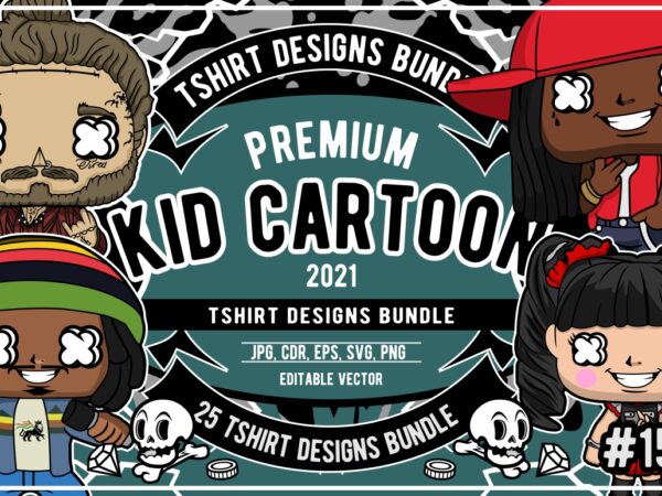 25 kid cartoon tshirt designs bundle #15