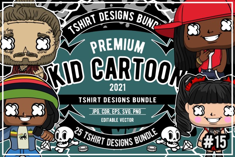 25 kid cartoon tshirt designs bundle #15