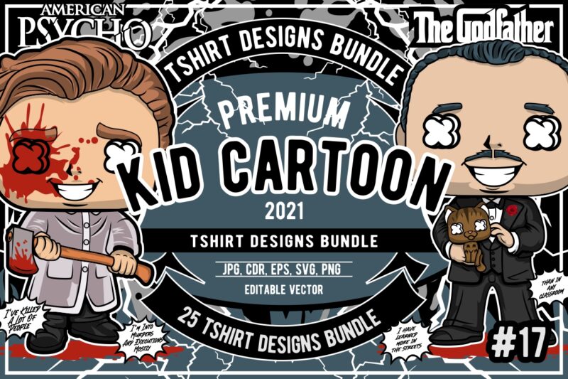 25 Kid Cartoon Tshirt Designs Bundle #17