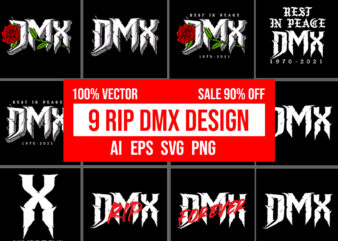 9 RIP DMX Editable Design Bundle 100% Vector AI, EPS, SVG, PNG