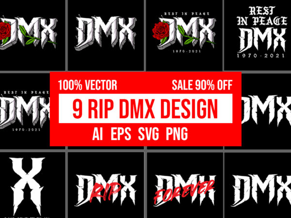 9 rip dmx editable design bundle 100% vector ai, eps, svg, png