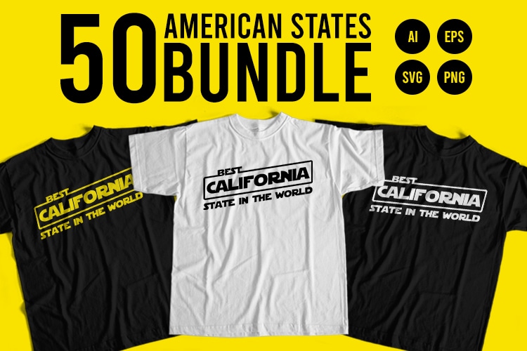50 america states T-Shirt Design Bundle