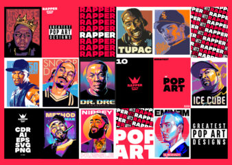 GREATEST POP ART DESIGNS BUNDLE #1- RAP ARTWORKS THEME