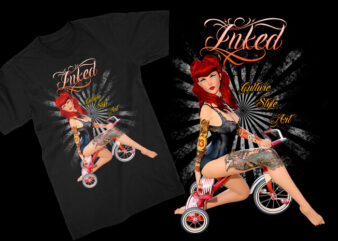 inked Pin-Up t shirt design for sale