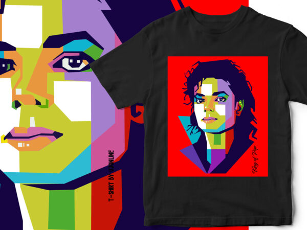 King of pop – michael jackson – vector portrait t-shirt design