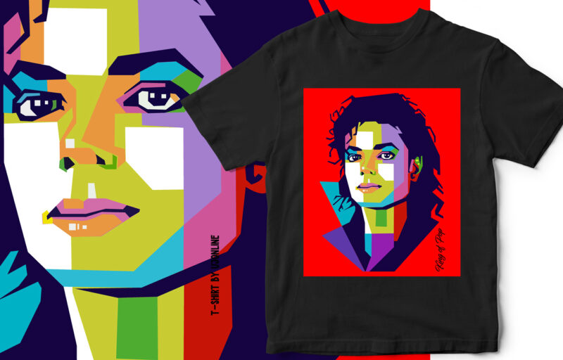 King Of Pop – Michael Jackson – Vector Portrait T-Shirt Design