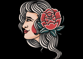 Lady rose tshirt design