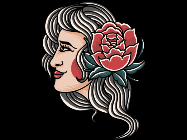 Lady rose tshirt design