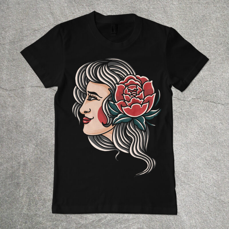 Lady rose tshirt design