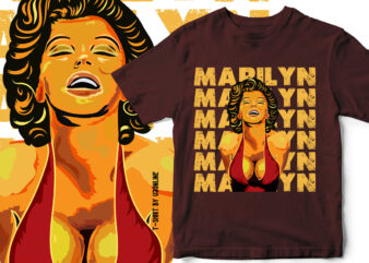 Marilyn Monroe Fan Art Vector Portrait T-Shirt Design