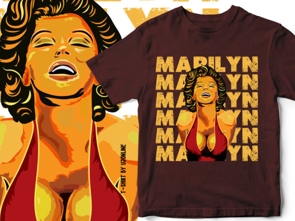 Marilyn monroe fan art vector portrait t-shirt design