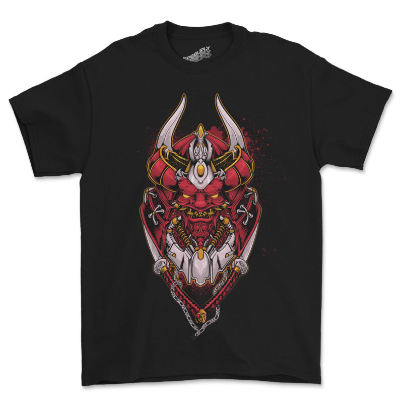 ONI SAMURAI MASK MECHA, DETAILED JAPAN THEME - Buy t-shirt designs