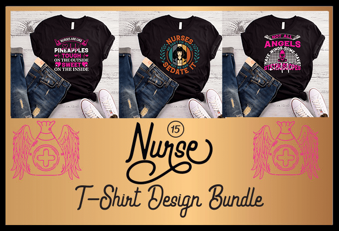 15 best selling nurse t-shirt designs bundle