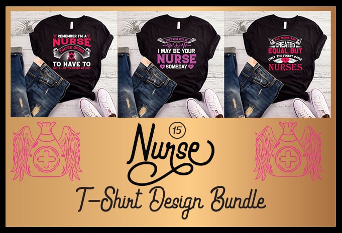 15 best selling nurse t-shirt designs bundle