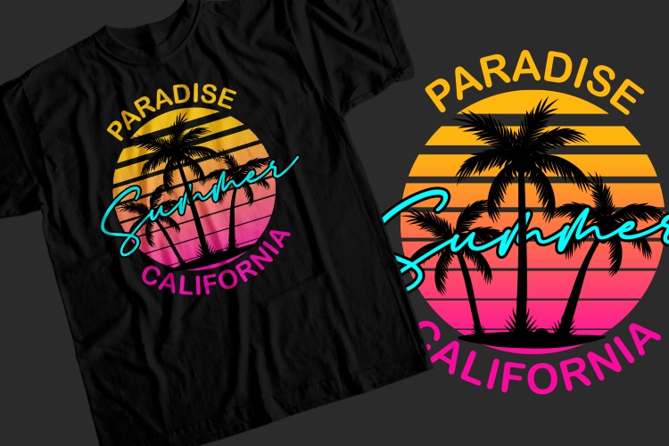 Summer paradise california T-Shirt Design