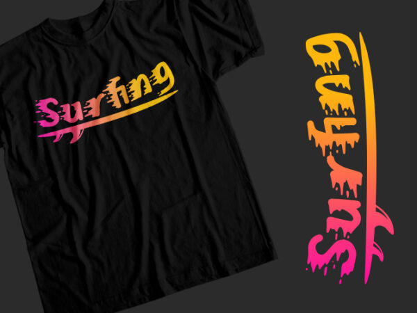 Surfing t-shirt design